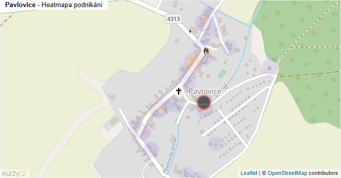 Pavlovice - mapa podnikání