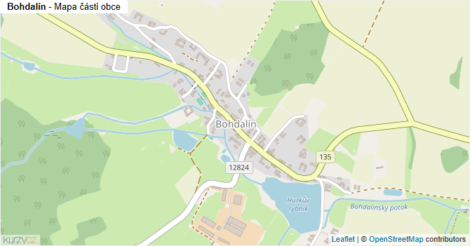 Bohdalín - mapa části obce