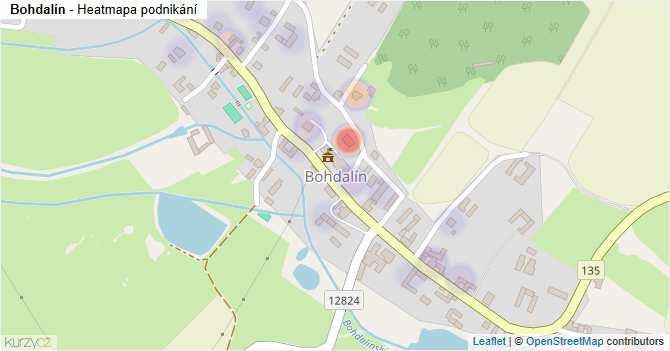 Bohdalín - mapa podnikání