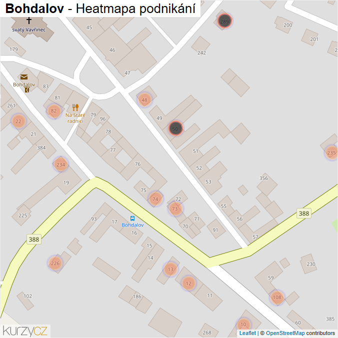 Mapa Bohdalov - Firmy v obci.
