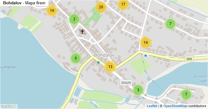 Bohdalov - mapa firem