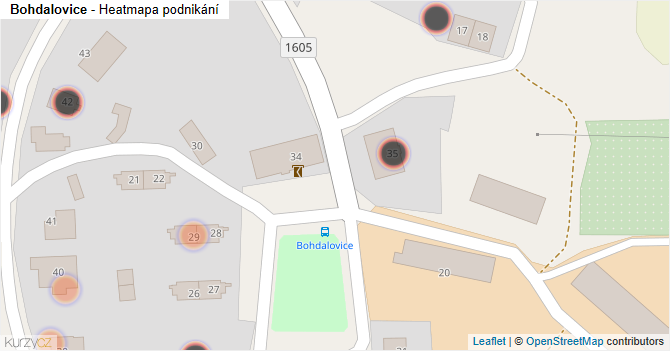Bohdalovice - mapa podnikání