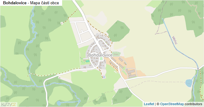Bohdalovice - mapa části obce