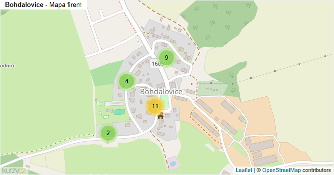 Bohdalovice - mapa firem