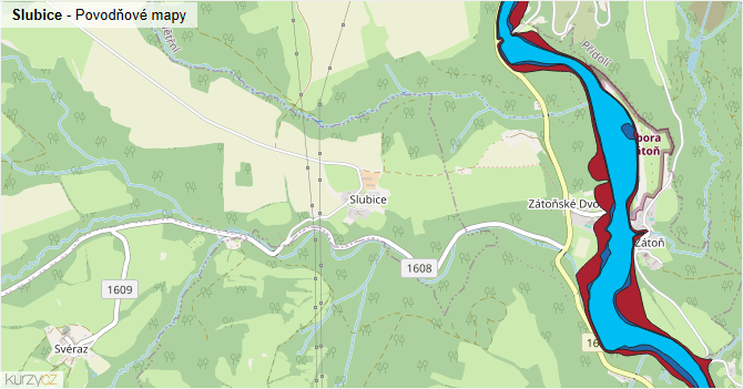 Slubice - záplavové mapy stoleté vody