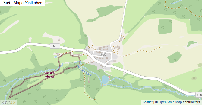Suš - mapa části obce