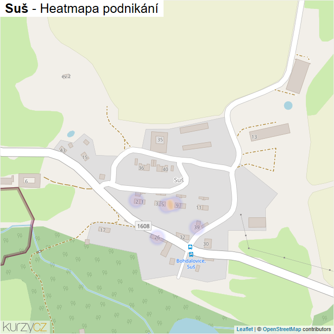 Mapa Suš - Firmy v části obce.