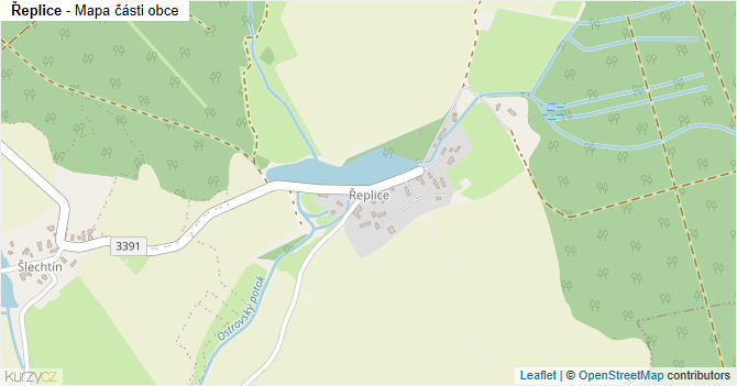 Řeplice - mapa části obce