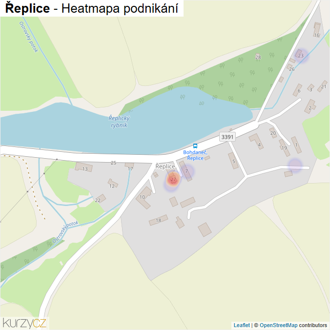 Mapa Řeplice - Firmy v části obce.