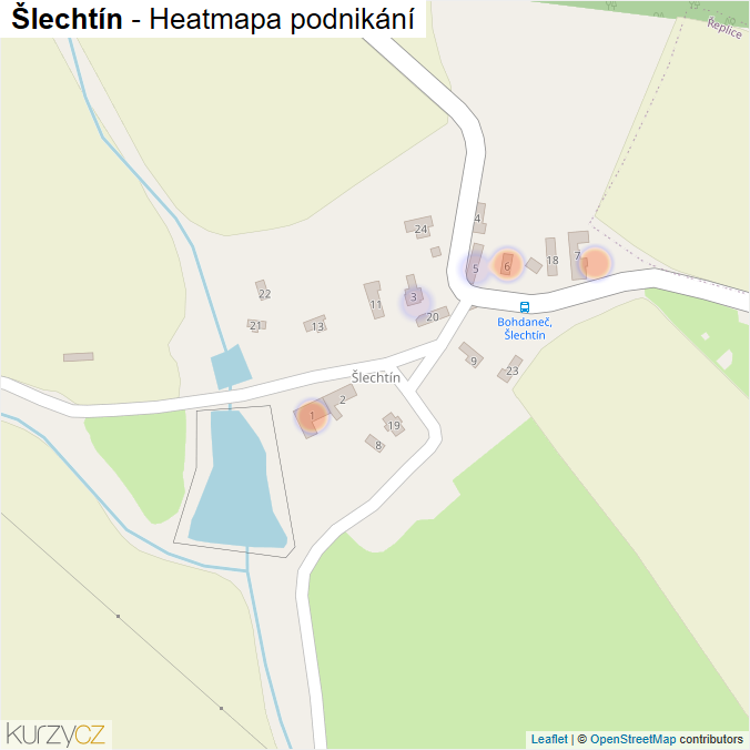 Mapa Šlechtín - Firmy v části obce.