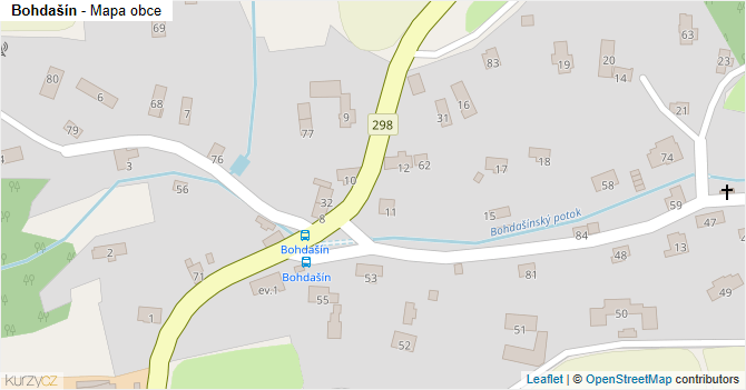 Bohdašín - mapa obce