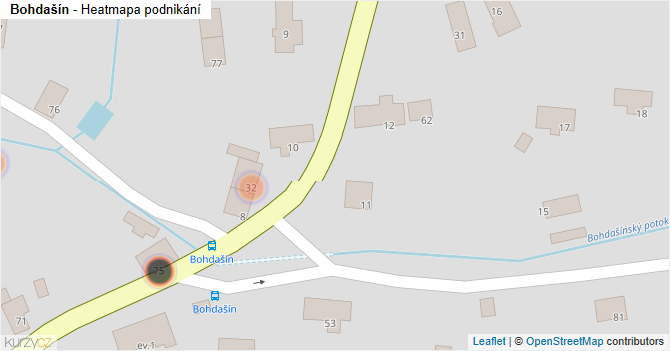 Bohdašín - mapa podnikání