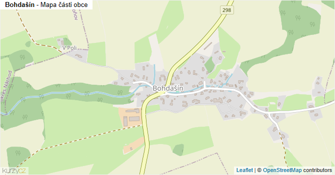 Bohdašín - mapa části obce