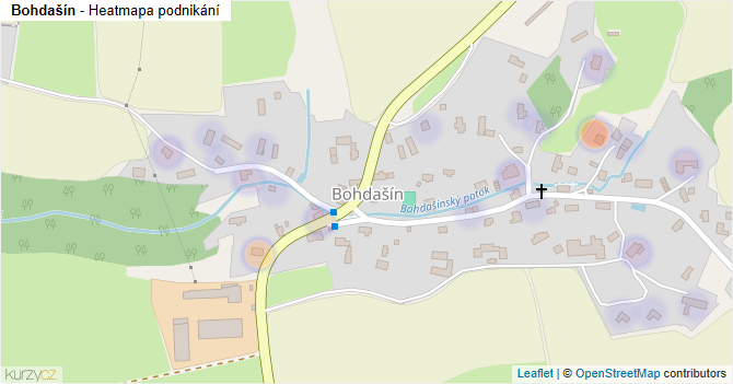 Bohdašín - mapa podnikání