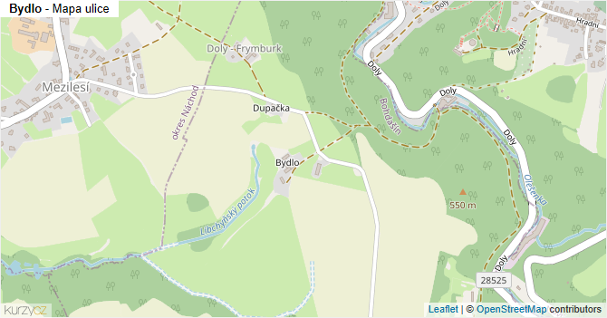 Bydlo - mapa ulice