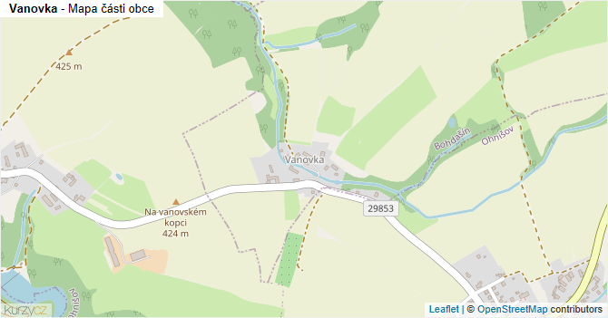 Vanovka - mapa části obce