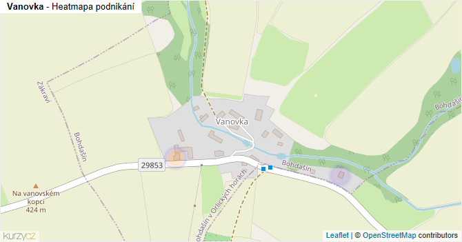 Vanovka - mapa podnikání