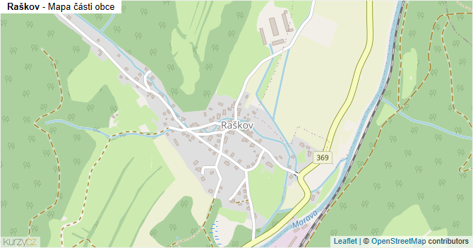 Raškov - mapa části obce