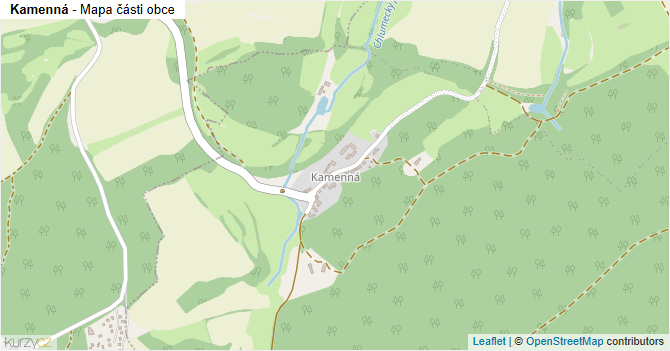 Kamenná - mapa části obce