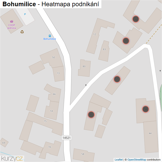 Mapa Bohumilice - Firmy v obci.