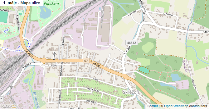 1. máje - mapa ulice