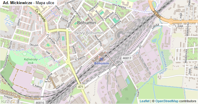 Ad. Mickiewicze - mapa ulice