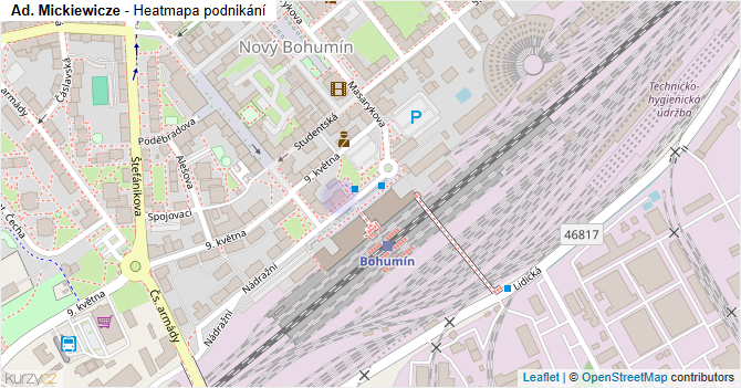 Ad. Mickiewicze - mapa podnikání