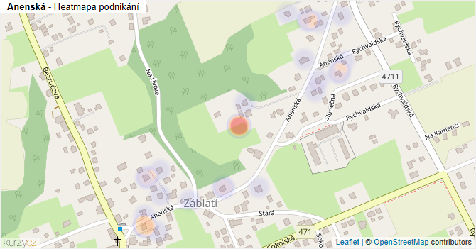 Anenská - mapa podnikání