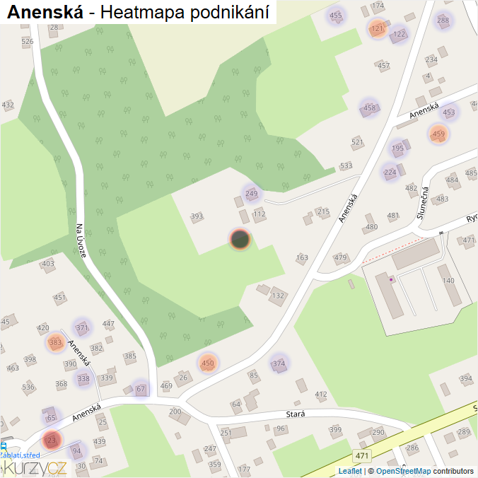 Mapa Anenská - Firmy v ulici.