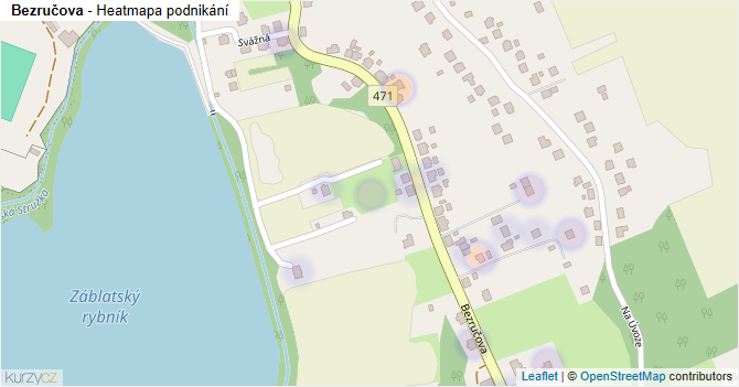 Bezručova - mapa podnikání