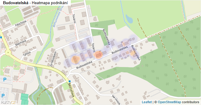 Budovatelská - mapa podnikání