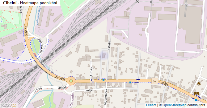 Cihelní - mapa podnikání