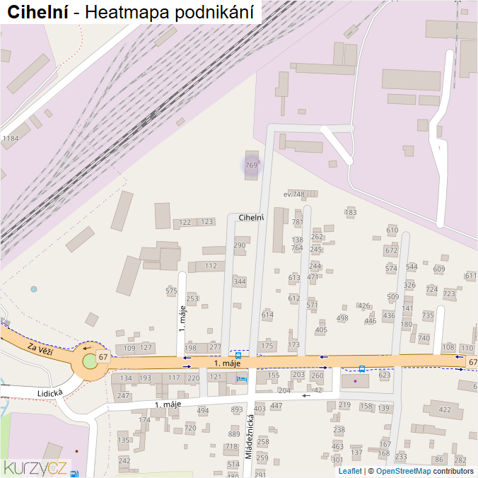 Mapa Cihelní - Firmy v ulici.