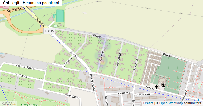 Čsl. legií - mapa podnikání
