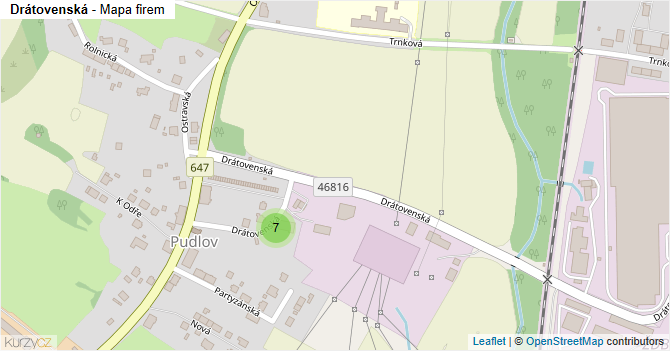 Drátovenská - mapa firem