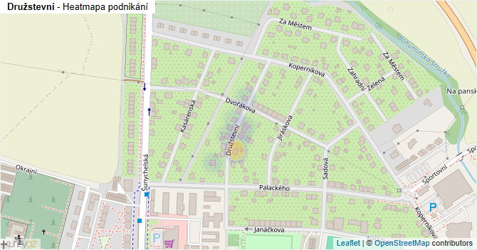 Družstevní - mapa podnikání
