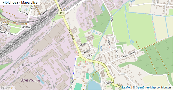 Fibichova - mapa ulice