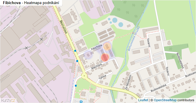 Fibichova - mapa podnikání