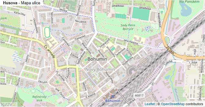 Husova - mapa ulice