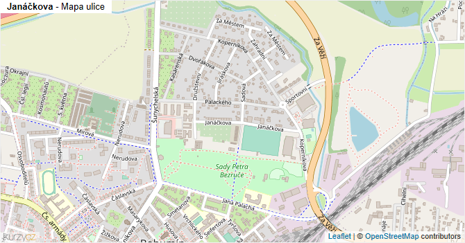 Janáčkova - mapa ulice