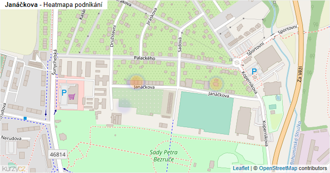 Janáčkova - mapa podnikání
