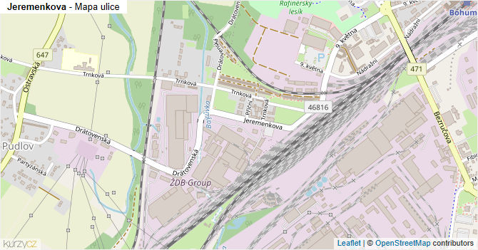 Jeremenkova - mapa ulice