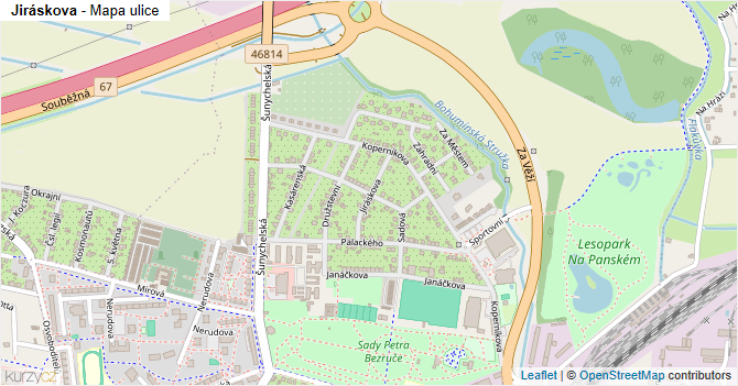 Jiráskova - mapa ulice