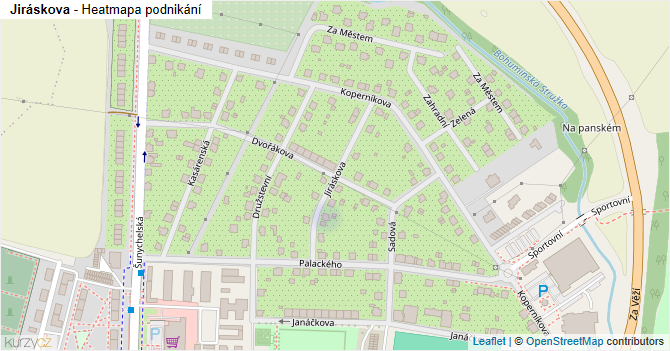 Jiráskova - mapa podnikání