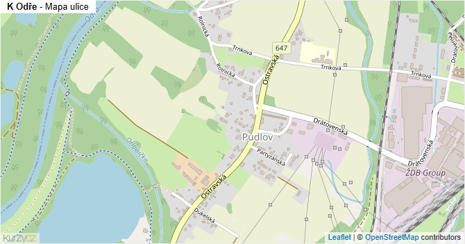 K Odře - mapa ulice