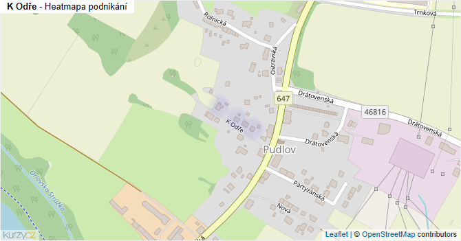 K Odře - mapa podnikání