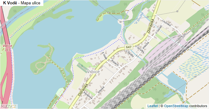 K Vodě - mapa ulice