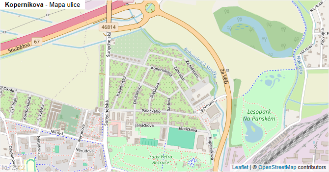 Koperníkova - mapa ulice
