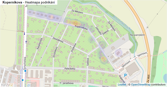 Koperníkova - mapa podnikání