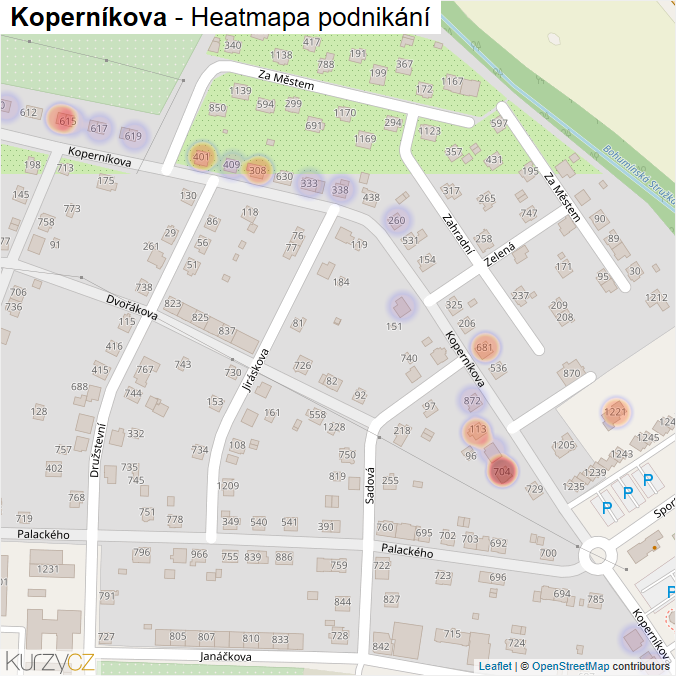 Mapa Koperníkova - Firmy v ulici.